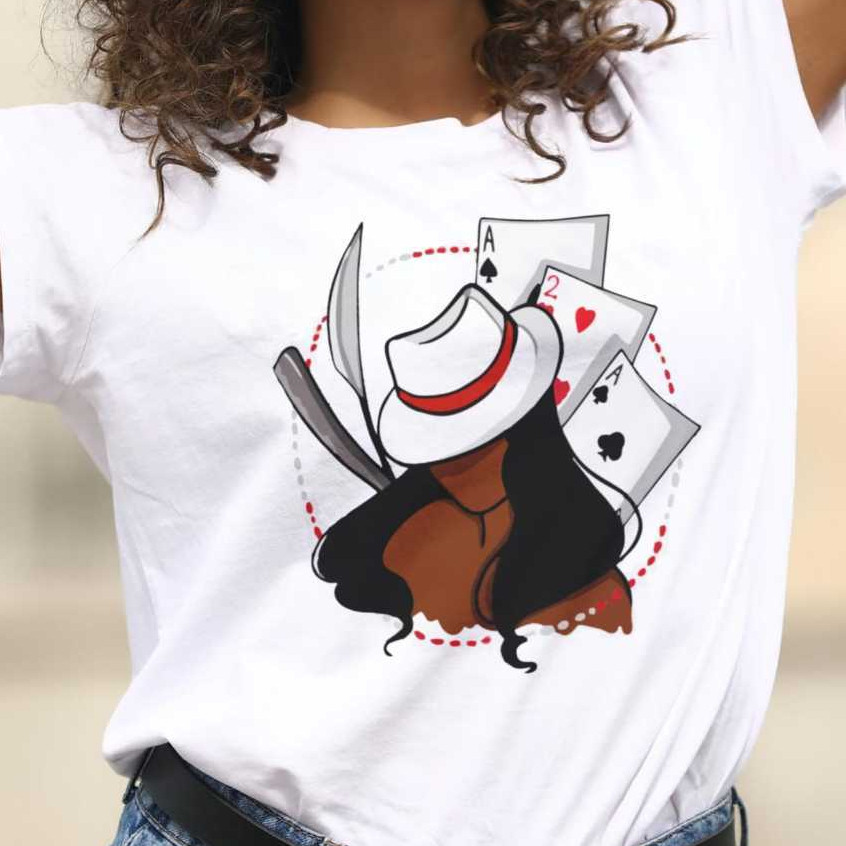 CAMISETA MARIA NAVALHA CAMISA UMBANDA/CANDOMBLÉ RELIGIÃO DE MATRIZ AFRICANA  ESTAMPAS EM DTF.