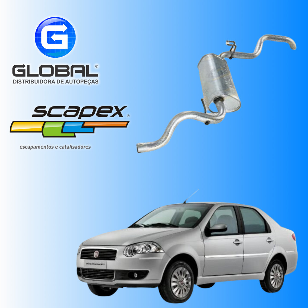 Escapamento Silencioso Traseiro Fiat Siena 1.0 1.3 1.4 1.6 Original Scapex em Oferta na Shopee
