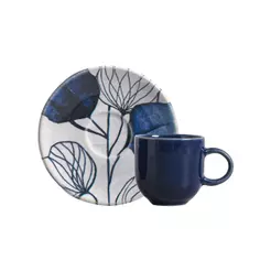 Conjunto com 6 Xícaras de Café com Pires Coup Stoneware New Blue 97ml