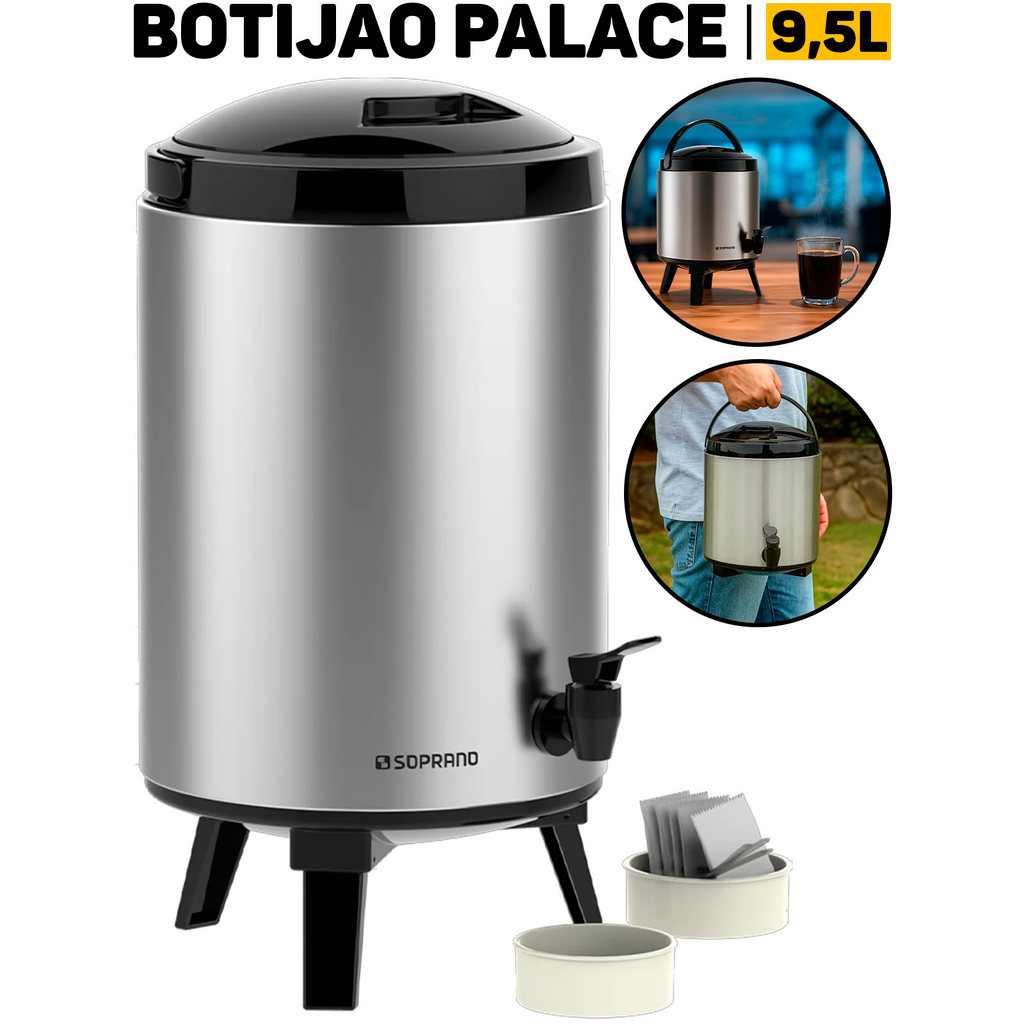 Botijão Garrafão Térmico 9,5L Soprano Palace P/ Lazer Trabalho Praia Camping Bebidas	 em Oferta na Shopee