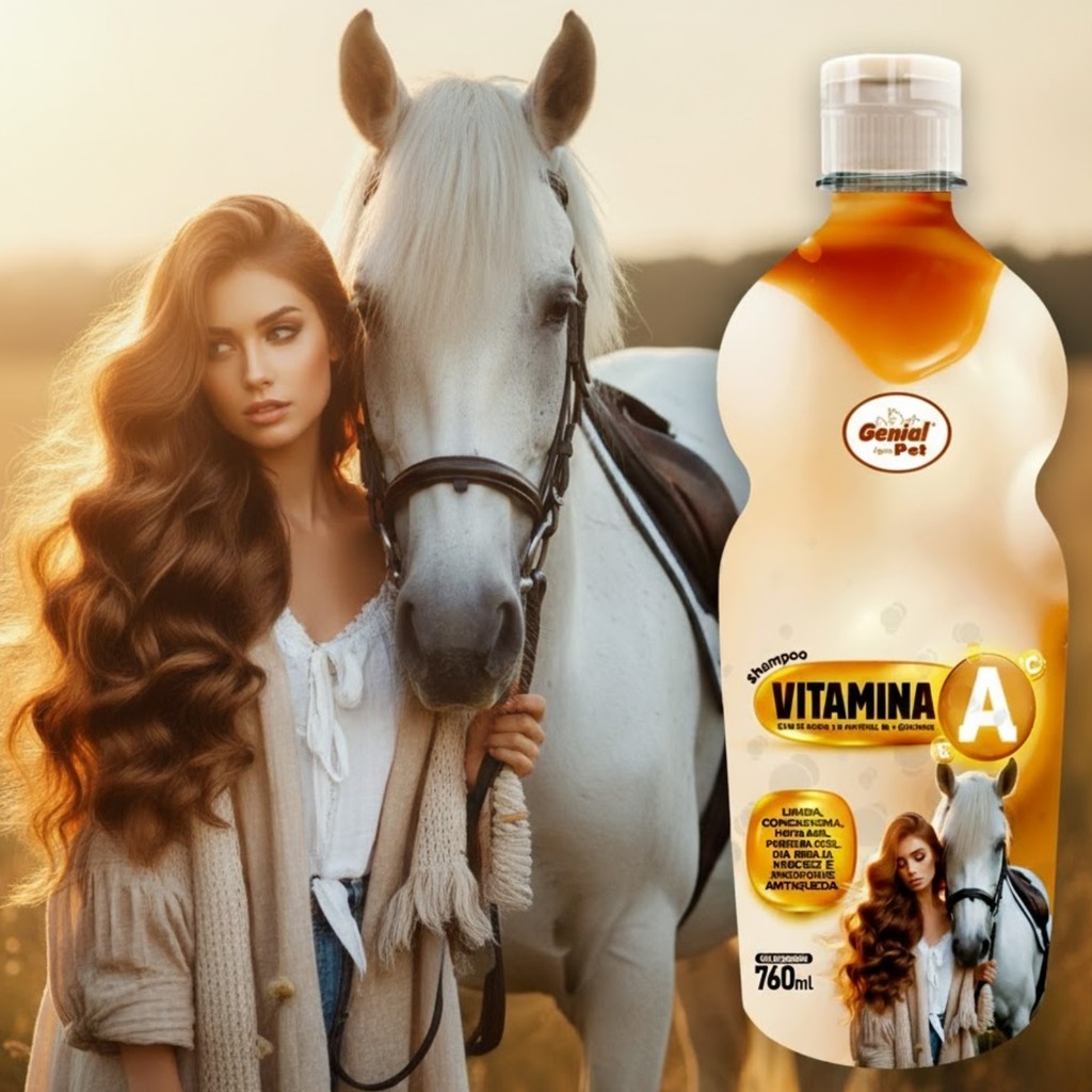 Shampoo Genial Horse Cresce Cabelo Vitamina A 760Ml Oferta Cabelo Forte Cavalo