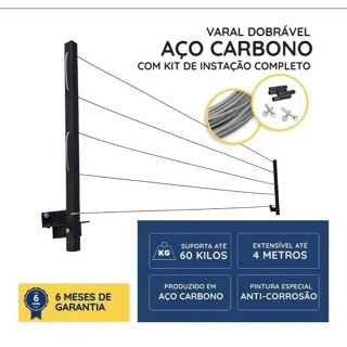 Varal Retrátil Premium Dobrável Decorativo em Aço Encapado Suporte Secar roupas - Fácil Instalação em Oferta na Shopee