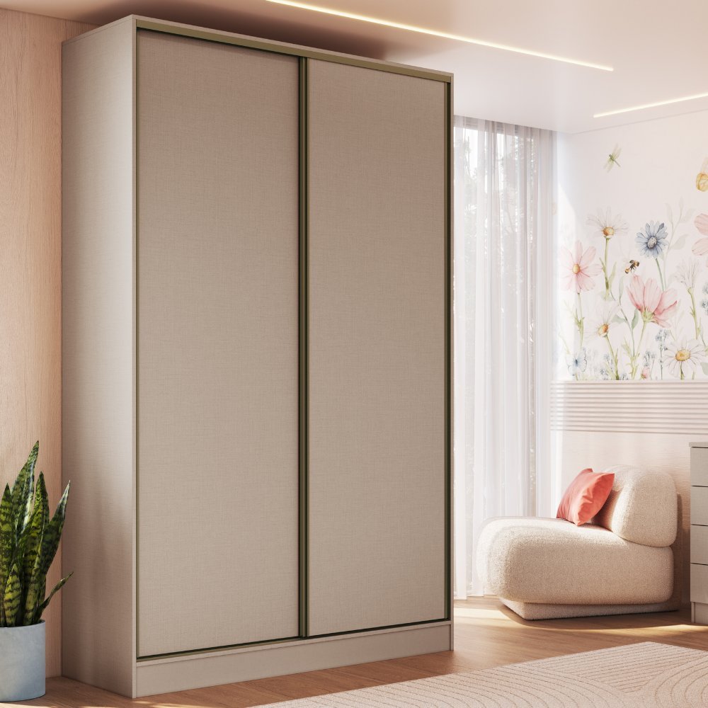 Guarda Roupa Modulado 2 Portas de Correr 2 Gavetas Requinte 100% MDF Duna Line em Oferta na Shopee