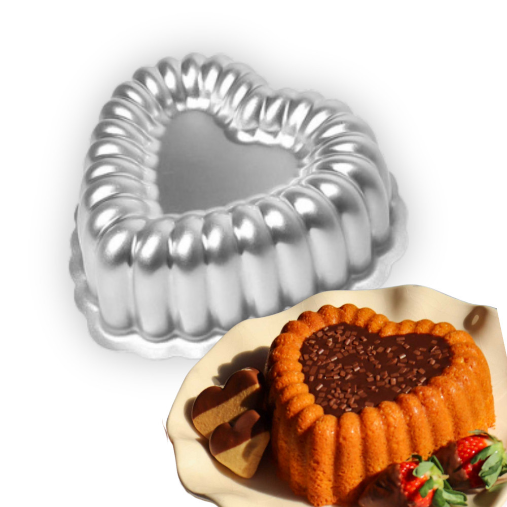 Forma Ballerine Coração Decorado 22,5x6,5cm Gomada Dia das Mães Namorados Bolo Pudim