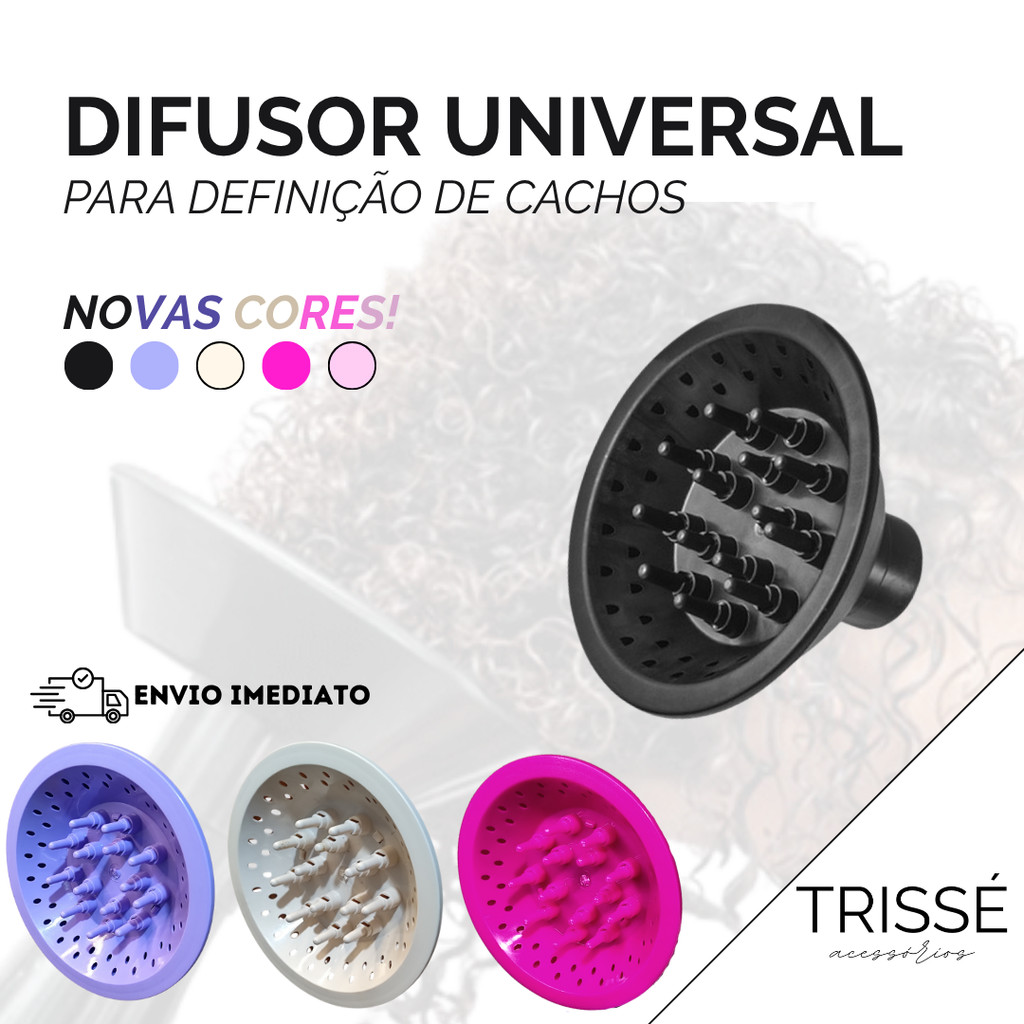 Difusor Cachos Universal Color Trissé Acessórios Para Secador Taiff Vários Modelos Cabelos Cacheados em Oferta na Shopee