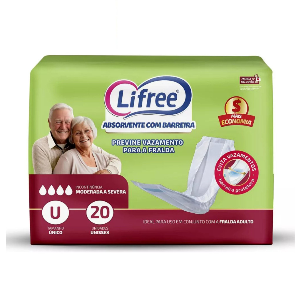 Lifree Absorvente Geriátrico Branco 20 Unidades