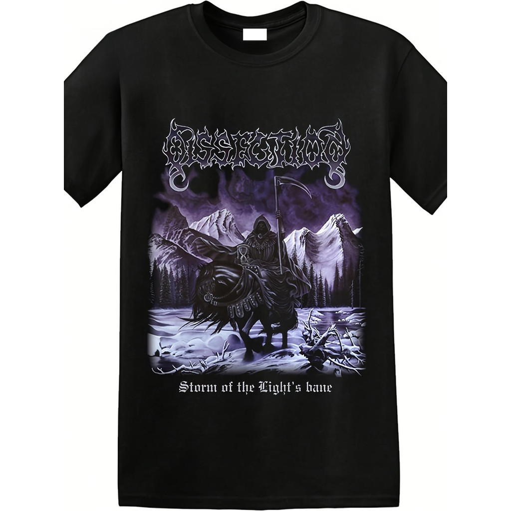 Camiseta Preta Unissex, Estilo Álbum da Banda Dissection, Estilo Black Metal Escuro Urbano