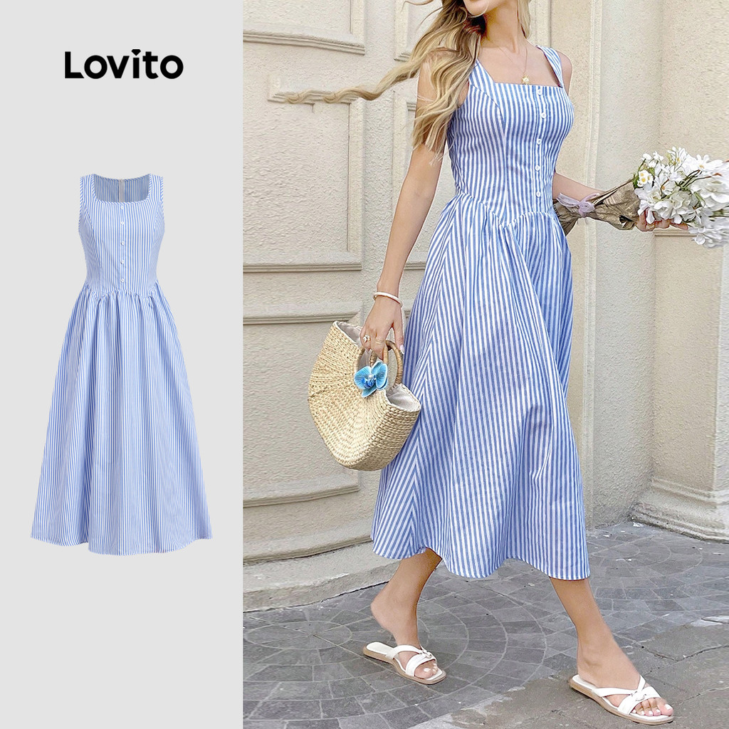 Lovito Vestido Casual para Primavera/verão para Mulheres L157LD193 em Oferta na Shopee