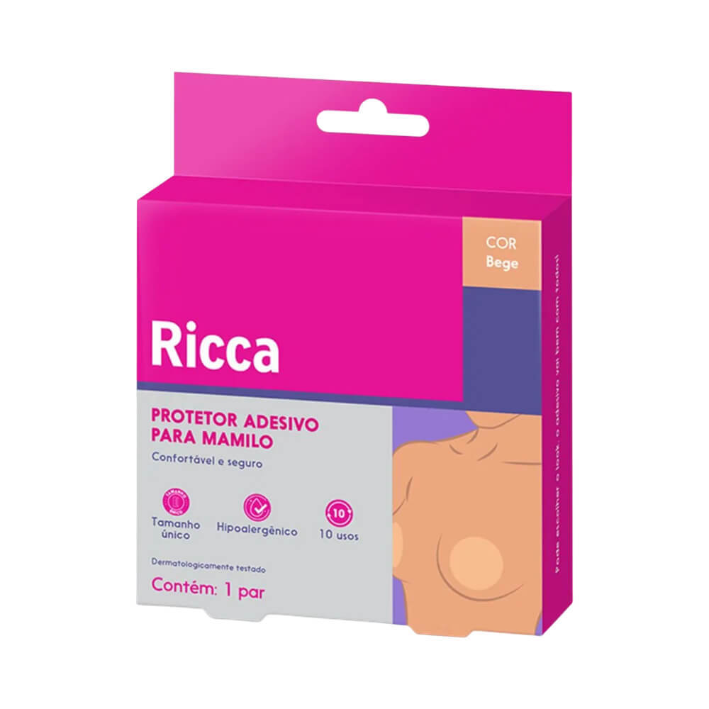 Adesivo para Mamilos Ricca Reutilizável Bege
