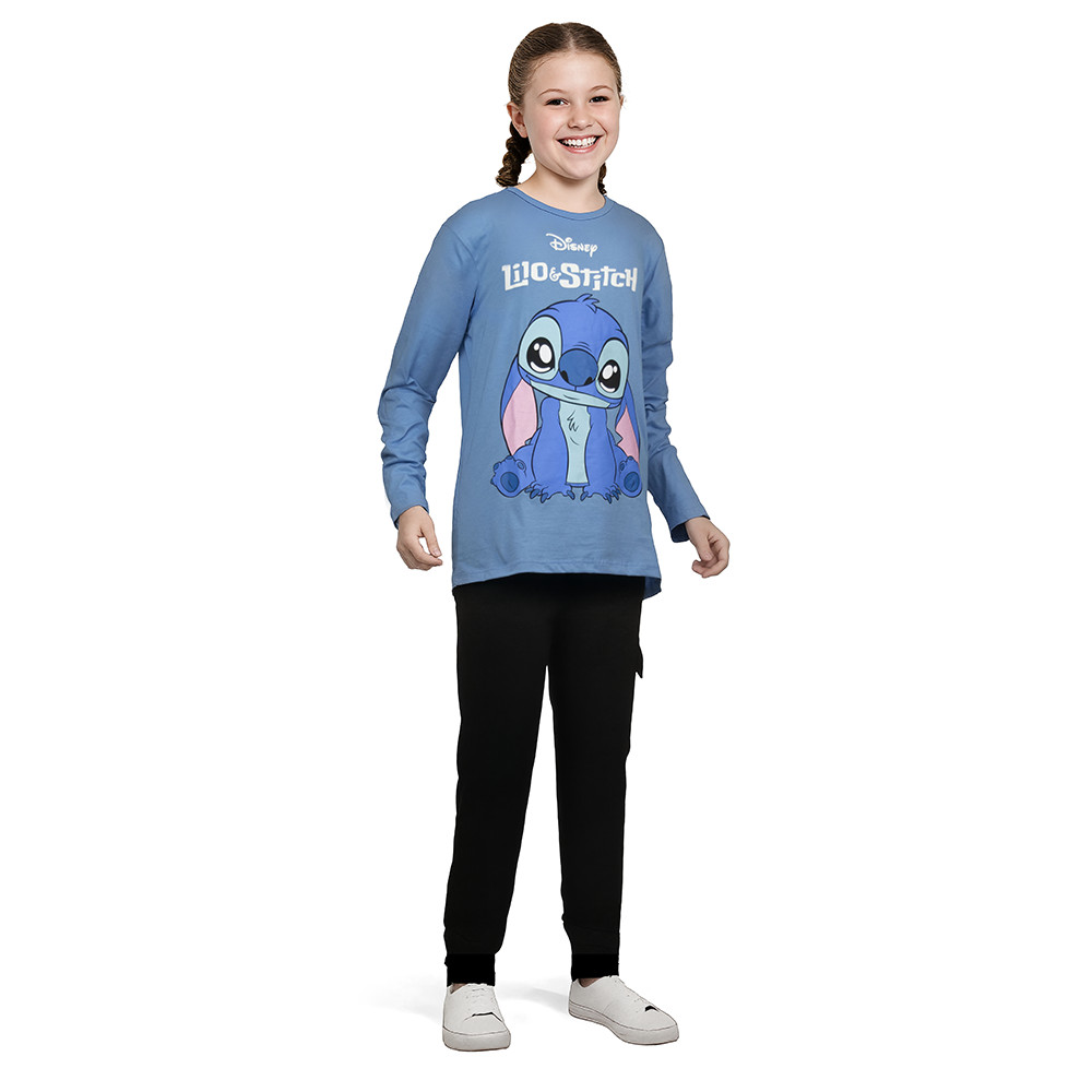 Blusa infantil manga longa Lilo & Stitch Fakini