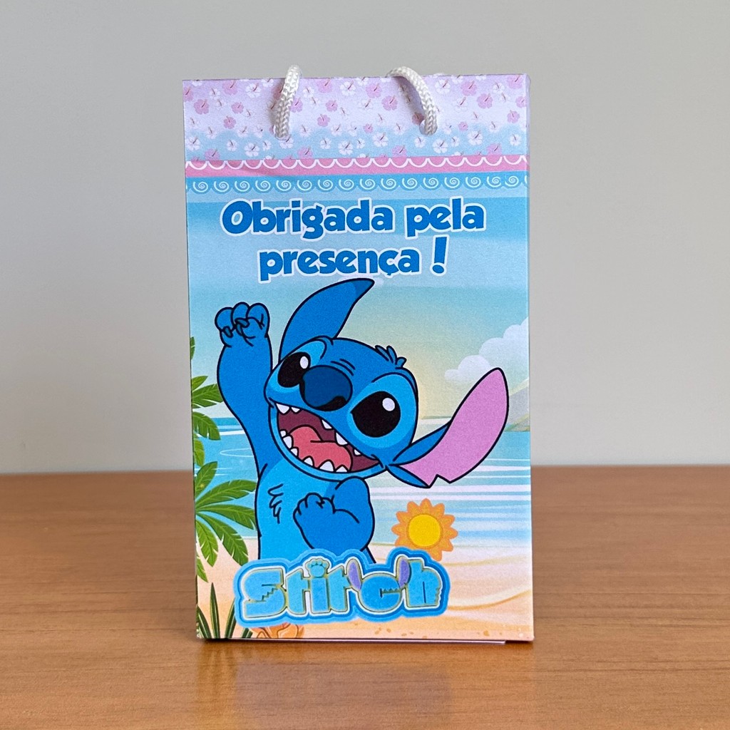 Sacolinhas Surpresa Personalizada Stitch Praiano – PEGUE E MONTE | Lembrancinha para Aniversário