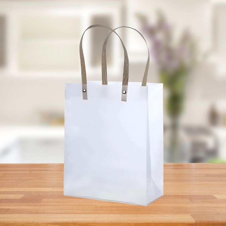 Sacola Transparente Fosca Com Alça De Fibra - 25x20x7cm - 1 unidades - Rizzo