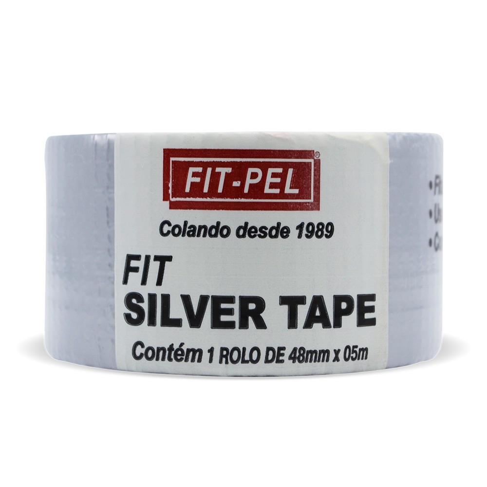 Detalhes do Fita adesiva 48 mm x 5 metros Silver Tape - 10903905 Fit-Pel