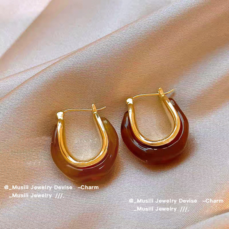 Merad tigre olho brincos outono inverno novo estilo feminino luz luxo High-End nicho All-Match orelha jóias