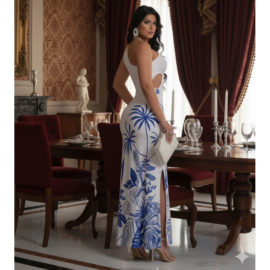 Vestido Longo Feminino com Bojo e Estilo Festa Luxo Atemporal Shopping