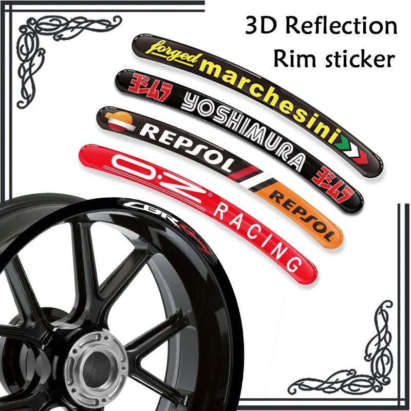 Adesivo De Cubo De Roda De Motocicleta Em Gel 3D Decalque Fita Reflexiva De Listra De Aro Para Honda REPSOL CBR Benelli