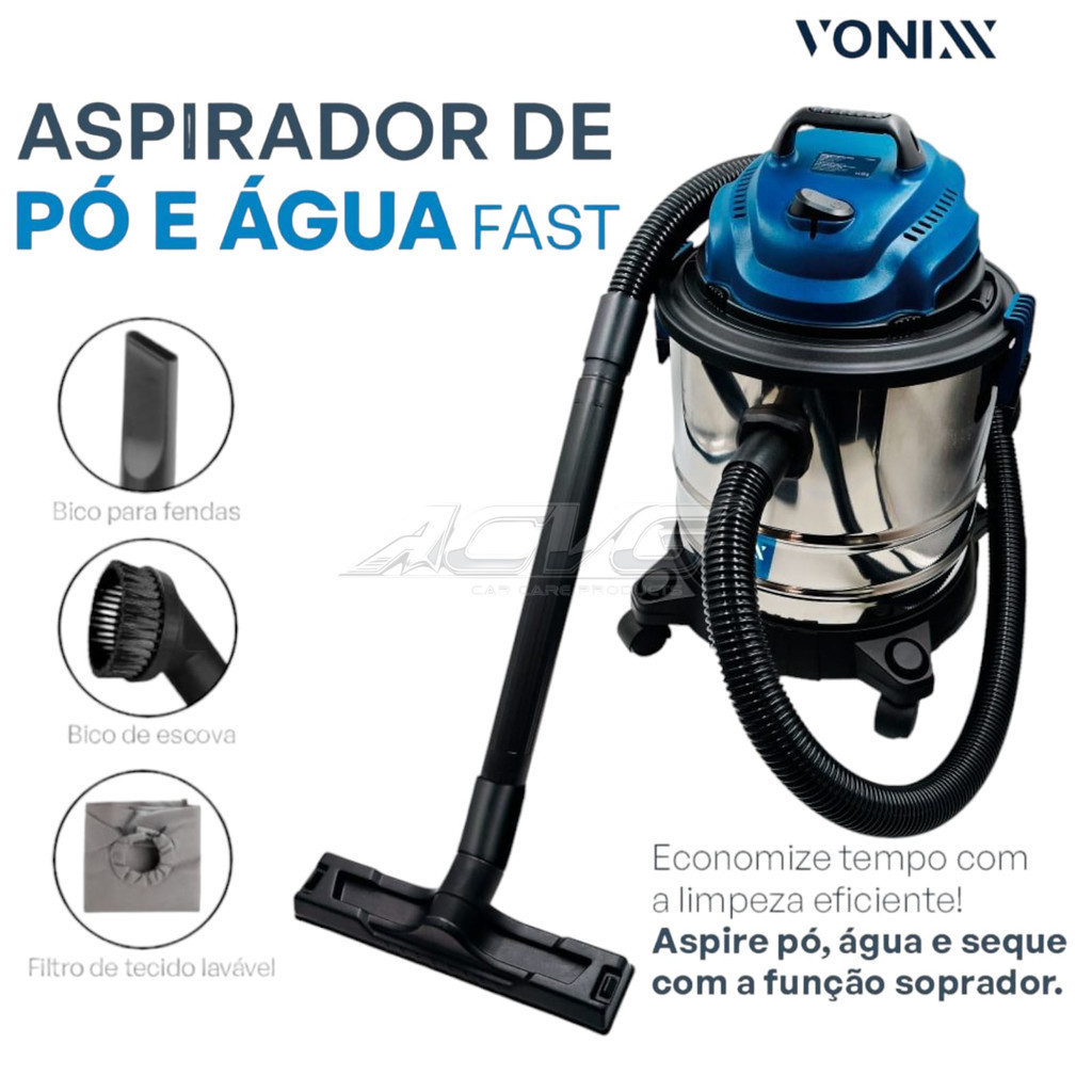 ASPIRADOR VONIXX DE PÓ E ÁGUA FAST 20L 220V