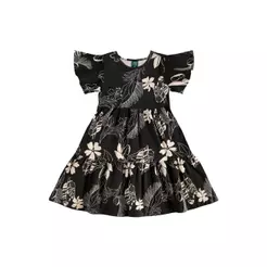 Vestido Infantil Floral em Cotton Bee Loop