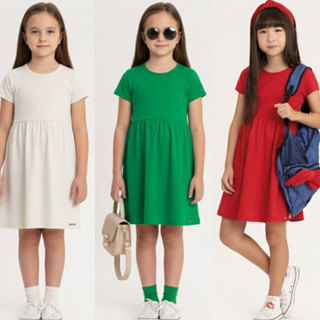 Vestido infantil verão alakazoo malha de algodão 3 ao 16 em Oferta na Shopee