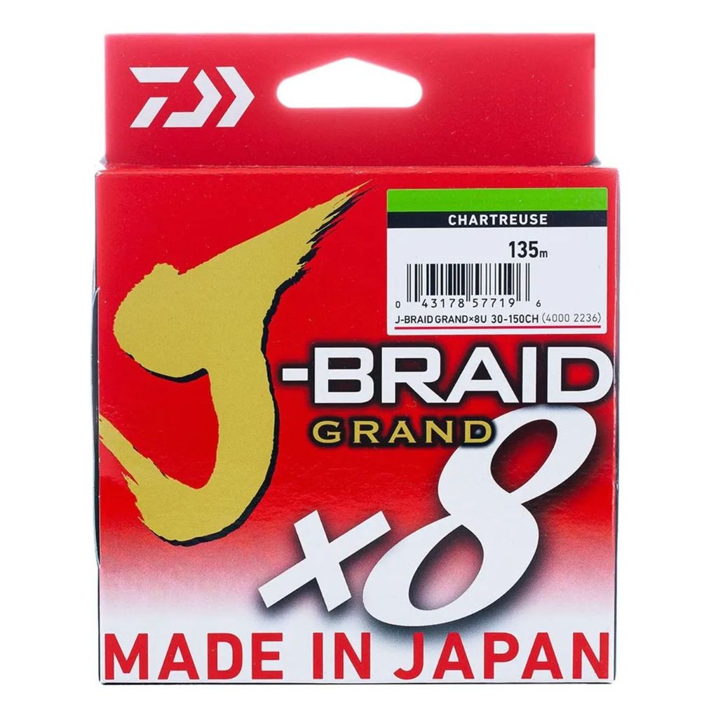LINHA MULT CHARTREUSE J-BRAID GRAND X8 135M 20LB 0.23MM DAIWA