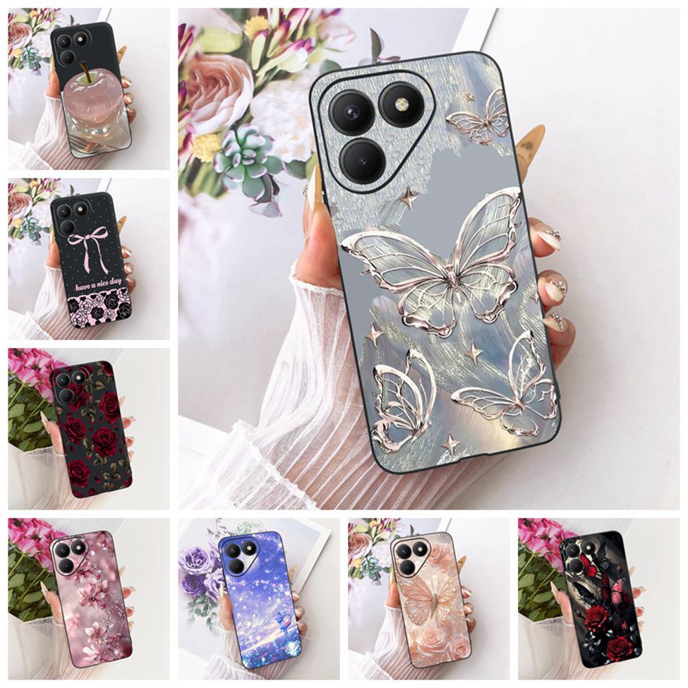 Capa Para Tecno Pova 7 4G LJ6 Gato Bonito Moda Borboleta Pintada Embalagem Techno em Oferta na Shopee