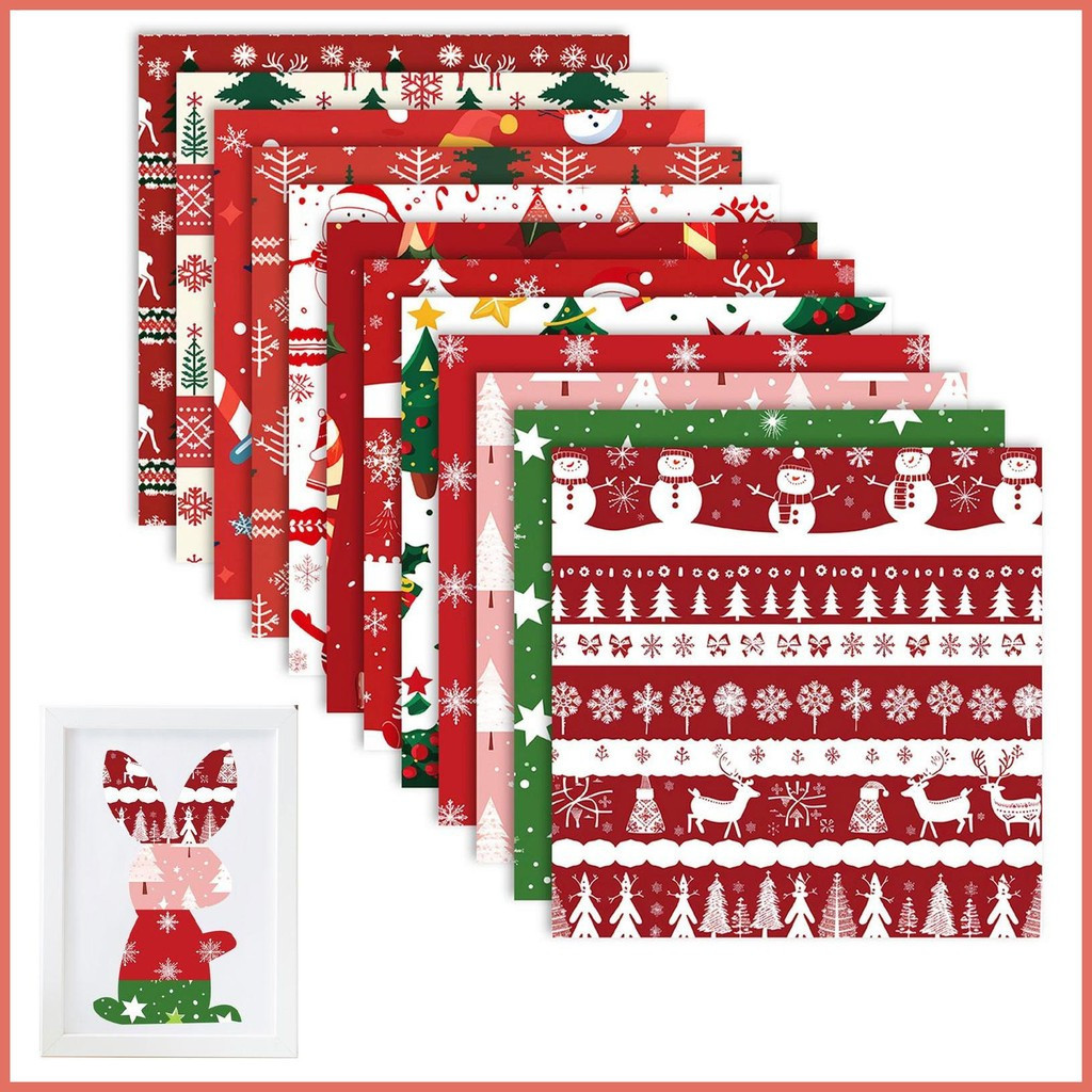 Papel De Sucata Com Tema De Natal 12X/Conjunto Artesanal Colorido Scrapbooking Festivo explanbr