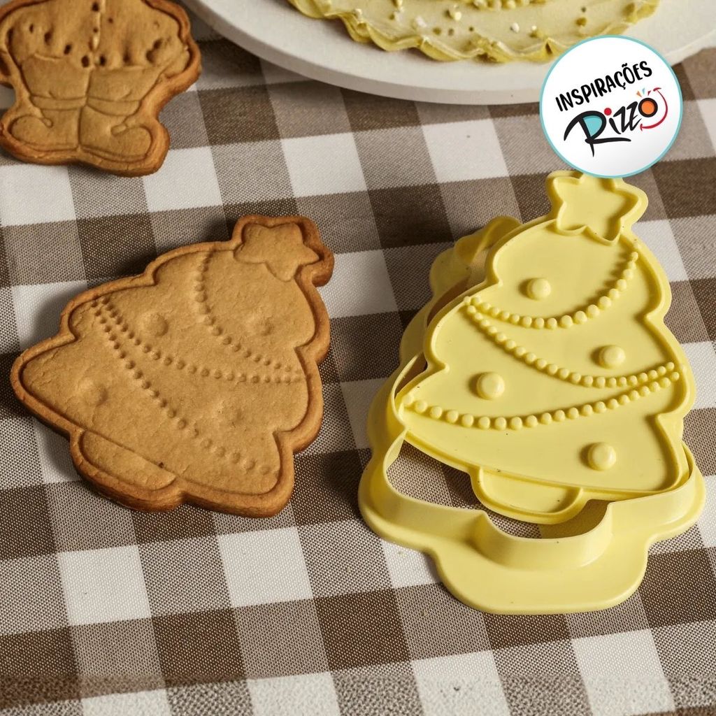Kit Cortador Carimbo Árvore de Natal - 10cm - 1 unidade - BlueStar - Rizzo