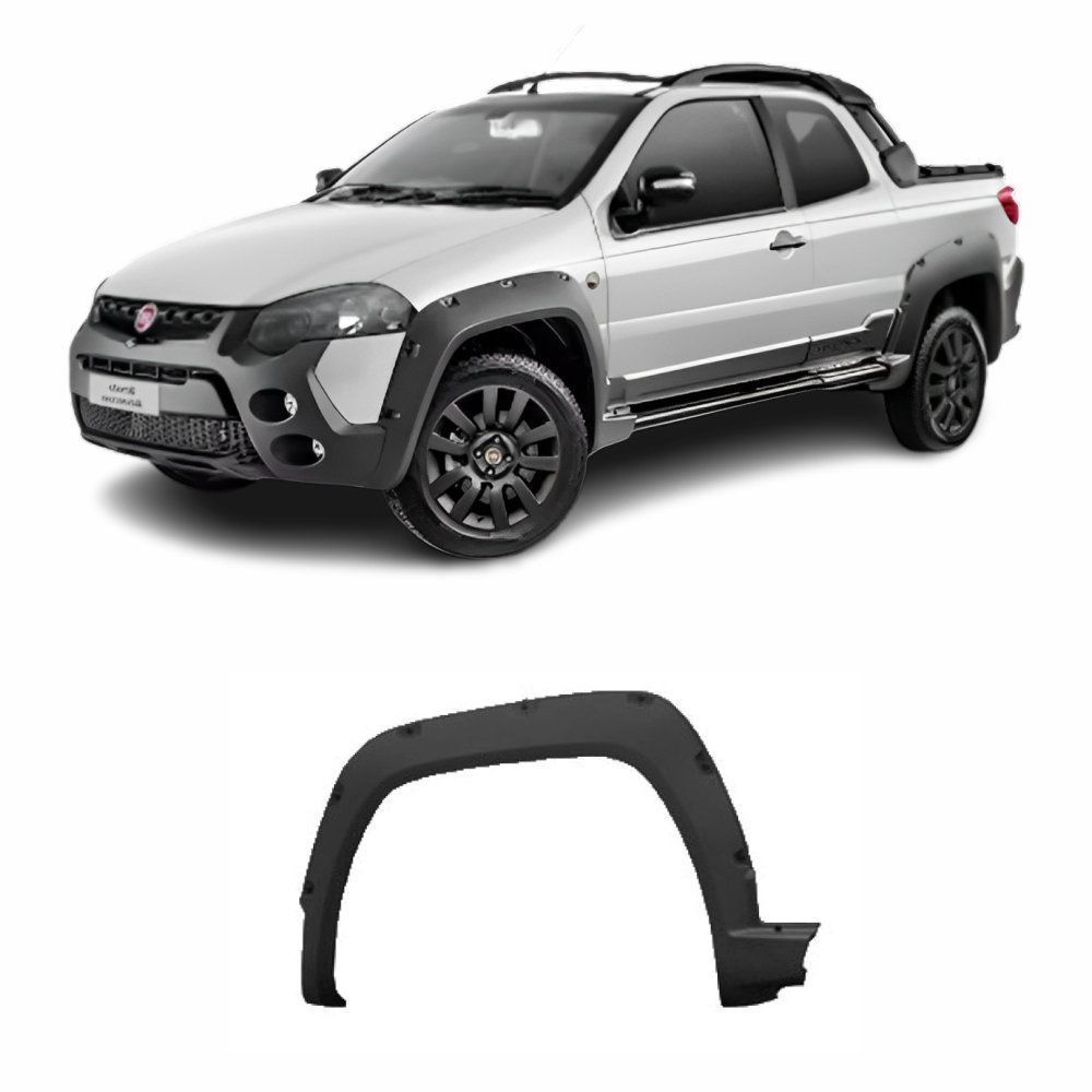 Moldura Paralama Dianteiro Fiat Strada Adventure Locker 2014 2015 2016 2017 2018 2019 2020 2021 Lado Esquerdo Motorista