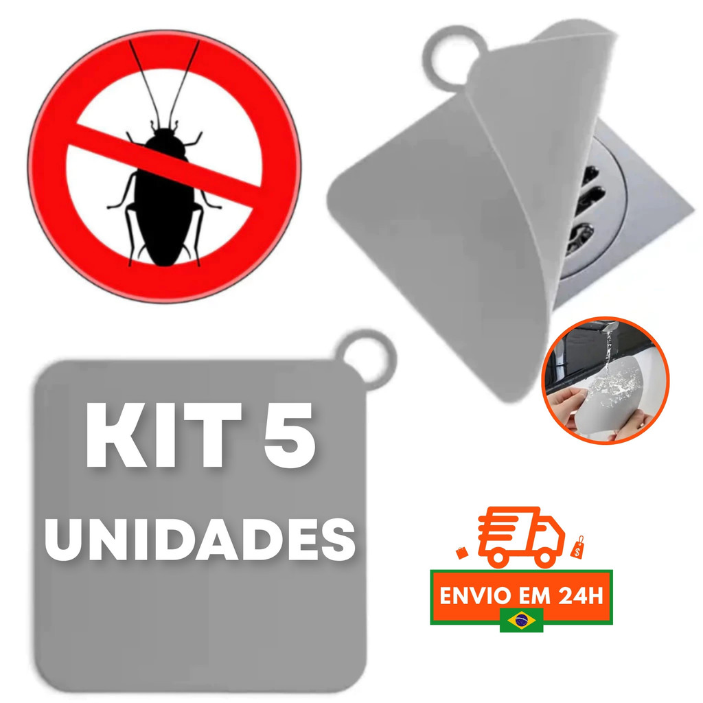 Kit 5 Unidades Tampa Ralo Chão Silicone Vedação Insetos Sujeira e Água Parada Banheiro e Cozinha em Oferta na Shopee