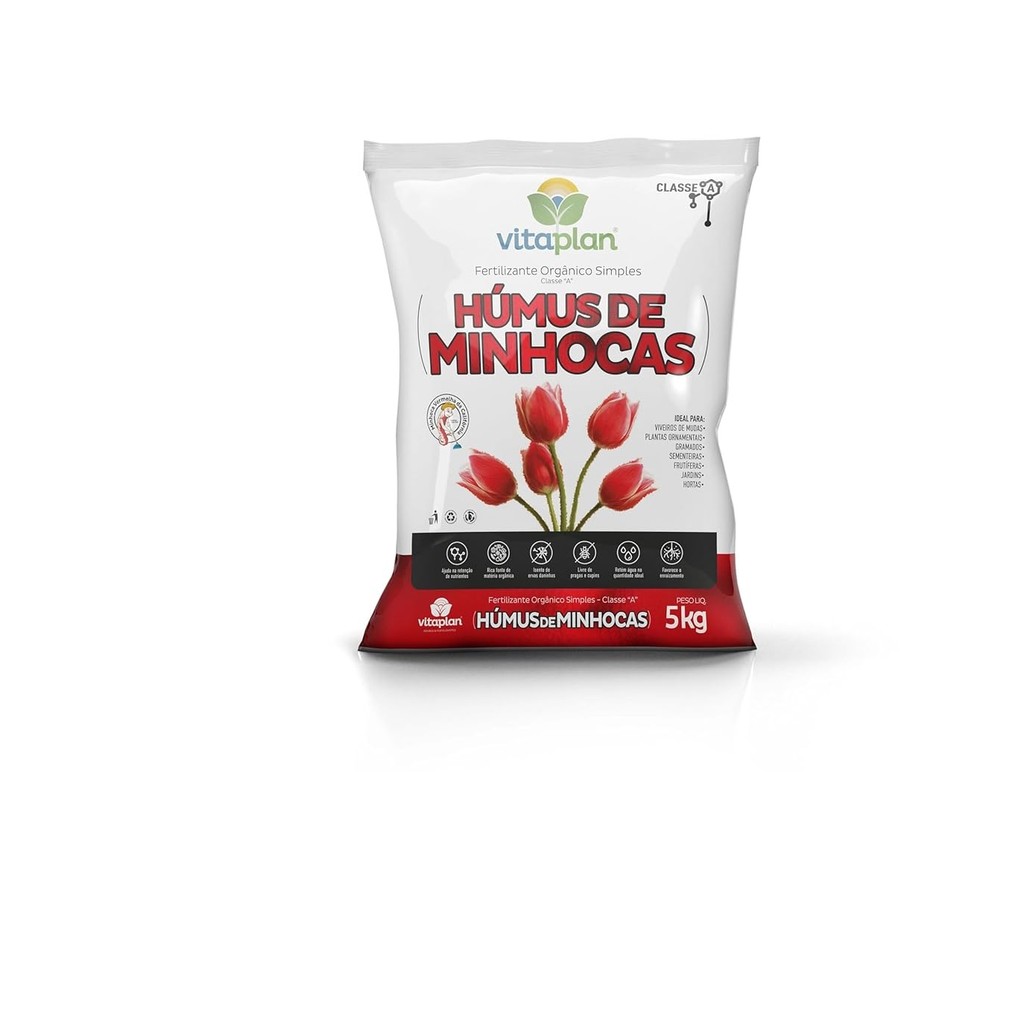 Humus de Minhoca Vitaplan 5,0 KG Fertilizante Orgânico