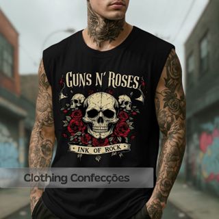 Camiseta Cavada Vintage Guns N' Roses Ink Of Rock Blusa Regata Oversized em Oferta na Shopee
