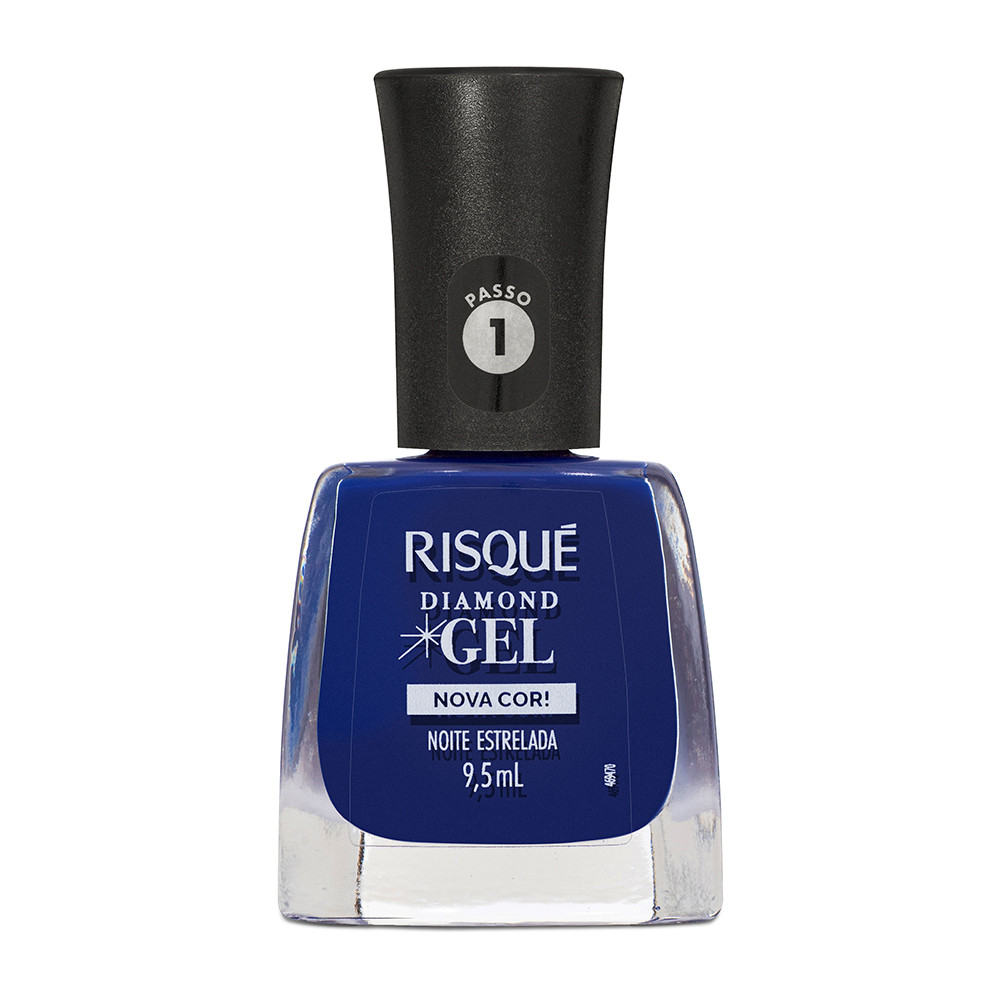 Esmalte Azul Risqué Diamond Gel Noite Estrelada Cremoso 9,5 ml