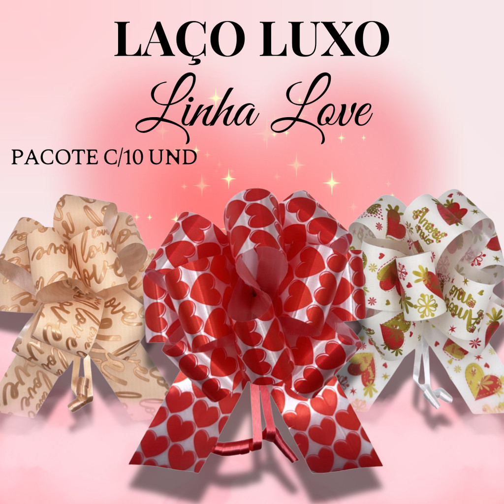 Laço Luxo Para Presente e Embalagem - Linha Love - Flor Grande - 10 unidades em Oferta na Shopee