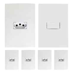 Kit 5 Conjunto Tomada + 1 Conjunto Interruptor 10a Ilumi