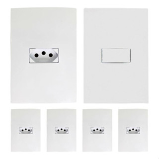Kit 5 Conjunto Tomada + 1 Conjunto Interruptor 10a Ilumi em Oferta na Shopee