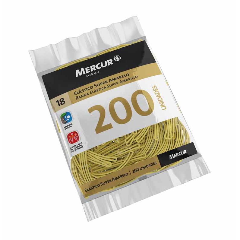 Elástico de Dinheiro Amarelo Puro 200 Unidades  Mercur Mercur - PCT em Oferta na Shopee