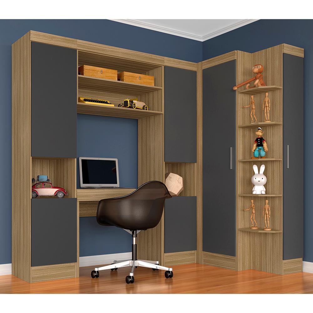 Guarda Roupa Modulado Com Penteadeira Cleo Bor/graf - Móveis Arapongas em Oferta na Shopee