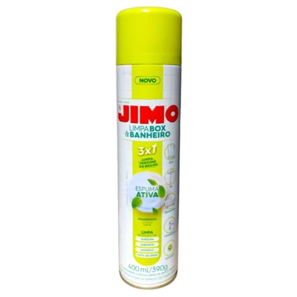 Jimo Limpa Box  Banheiro Spray Espuma 400ml Limpeza e Brilho em Oferta na Shopee