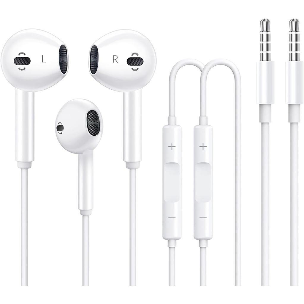 Pacote 2 Fones de Ouvido Apple [Certificados Pela Apple MFi] Fones de Ouvido Conector de 3,5mm (Microfone Integr — R$ 184,80 em Shopee, 40% OFF