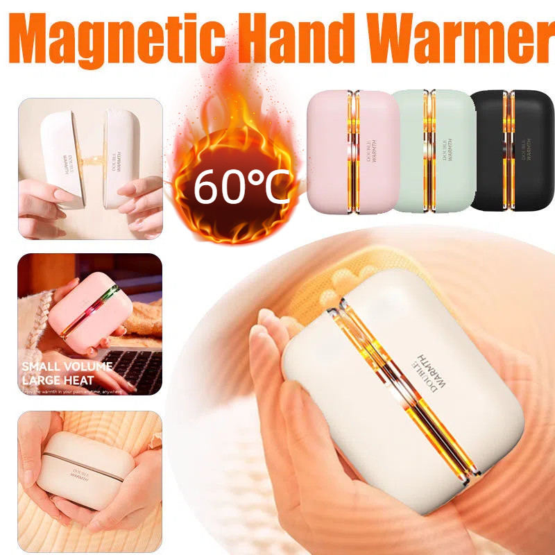 Aquecedor Elétrico De Mãos 2 Em 1 6000mAh Mini De Mão Portátil Configuração De Bolso Dividido Compressa Quente No Abdôme
