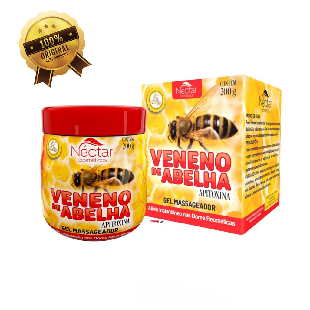 Kit 2 Potes Gel Massageador Abelha 200g Néctar Cosmeticos - 100% Original