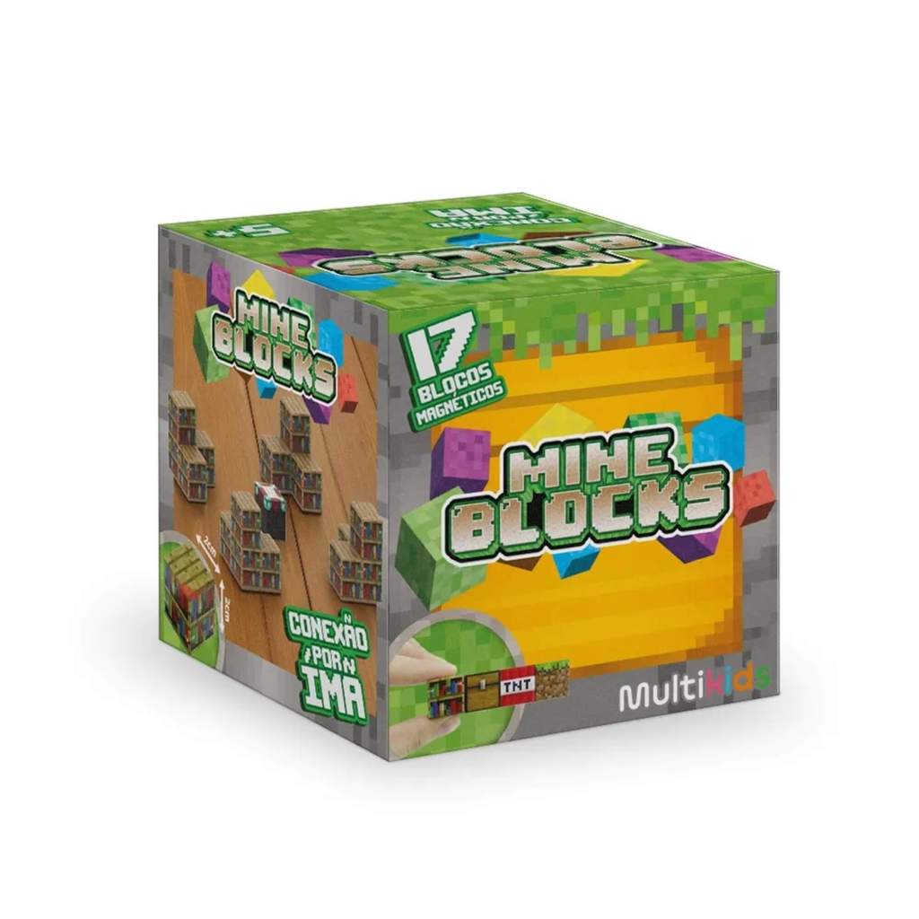 Blocos Magnéticos Mineblocks 17 Peças Modelo Sortido e Unitário Multikids Brinquedo de Montar em Oferta na Shopee