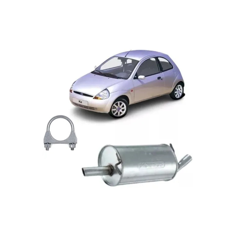 Escapamento Silencioso Traseiro Ford Ka 1.6 Zetec Rocam 2001 Até 2007 + BRINDE.