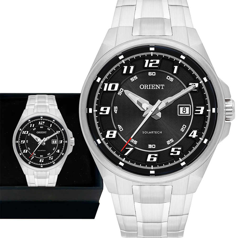 Relógio Masculino Orient Analógico Prata Prova D'água Luxo