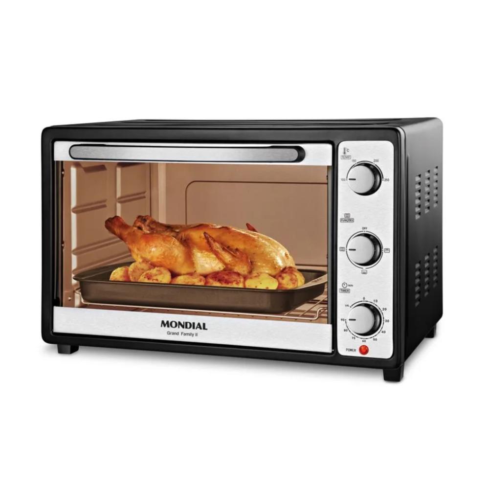 Forno Elétrico 52L Grand Family II Mondial 1800W Preto/Inox FRN-52-B - 127V em Oferta na Shopee