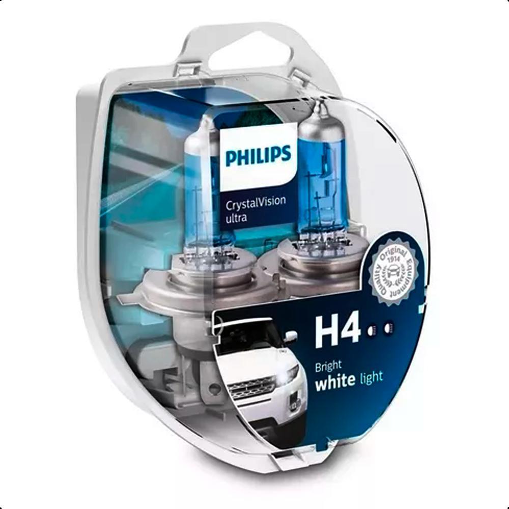 Par Lâmpada H4 Philips Crystal Vision Ultra Astra 1995-1997 em Oferta na Shopee