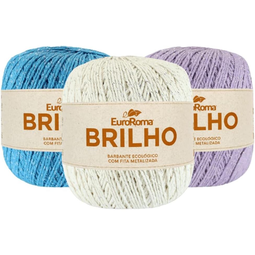 Barbante nº 6 EuroRoma Brilho Prata 400g - 406m