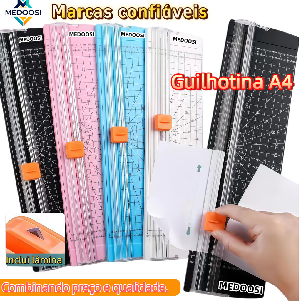 MEDOOSI Guilhotina Cortador de Papel A4 Portátil - Fácil de Usar com Lâmina para Escritório, Papelaria, DIY e Scrapbook em Oferta na Shopee