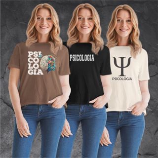 Kit 3 Baby Look Psicologia Camiseta Feminina Psicologa 100% Algodão Premium Varias Cores em Oferta na Shopee