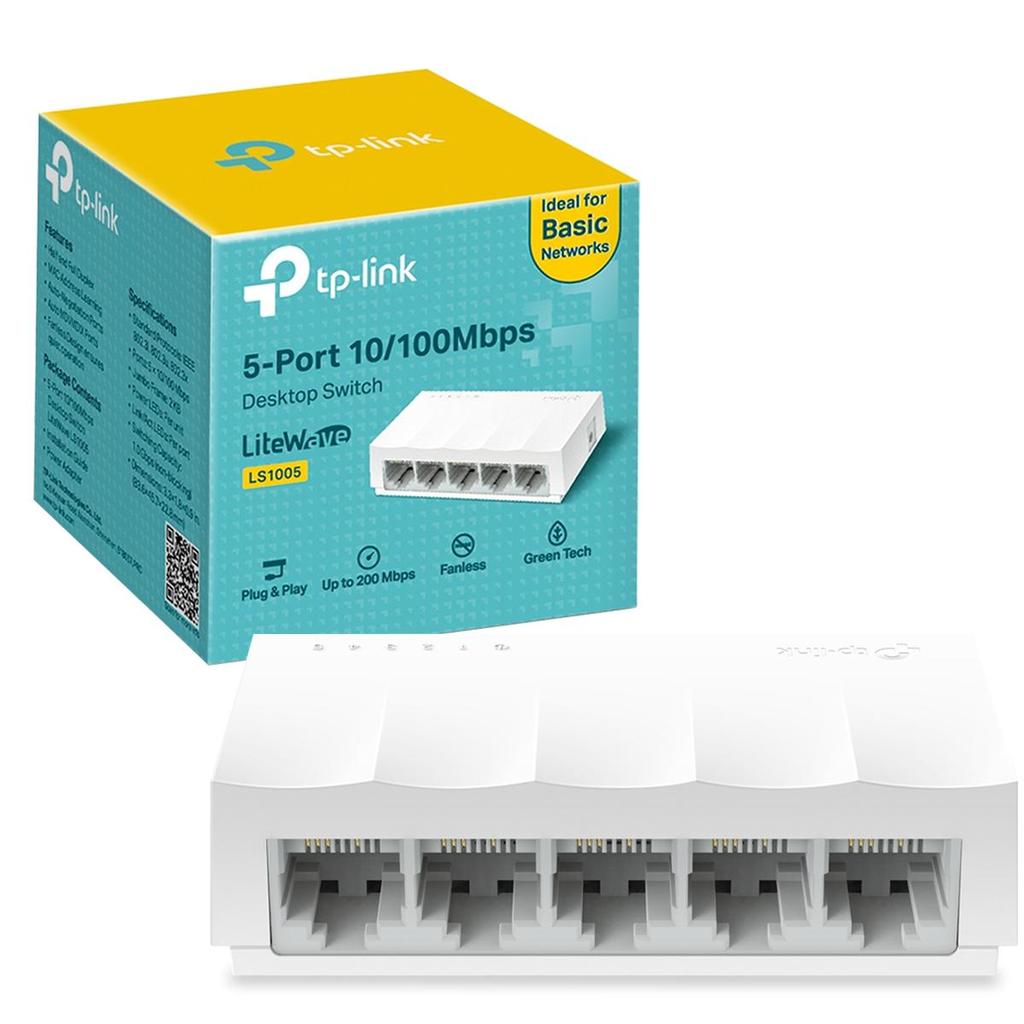 Switch de Mesa TP-Link com 5 portas 10/100Mbps Branco LS1005(UN) em Oferta na Shopee